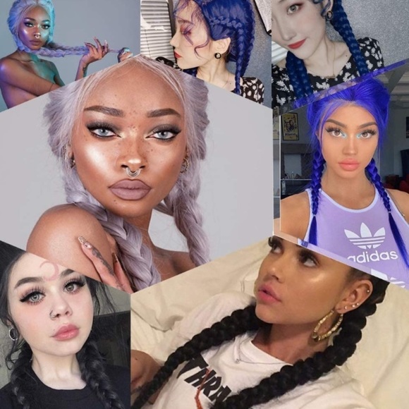 22” GREY braided lace front wig * NEW*